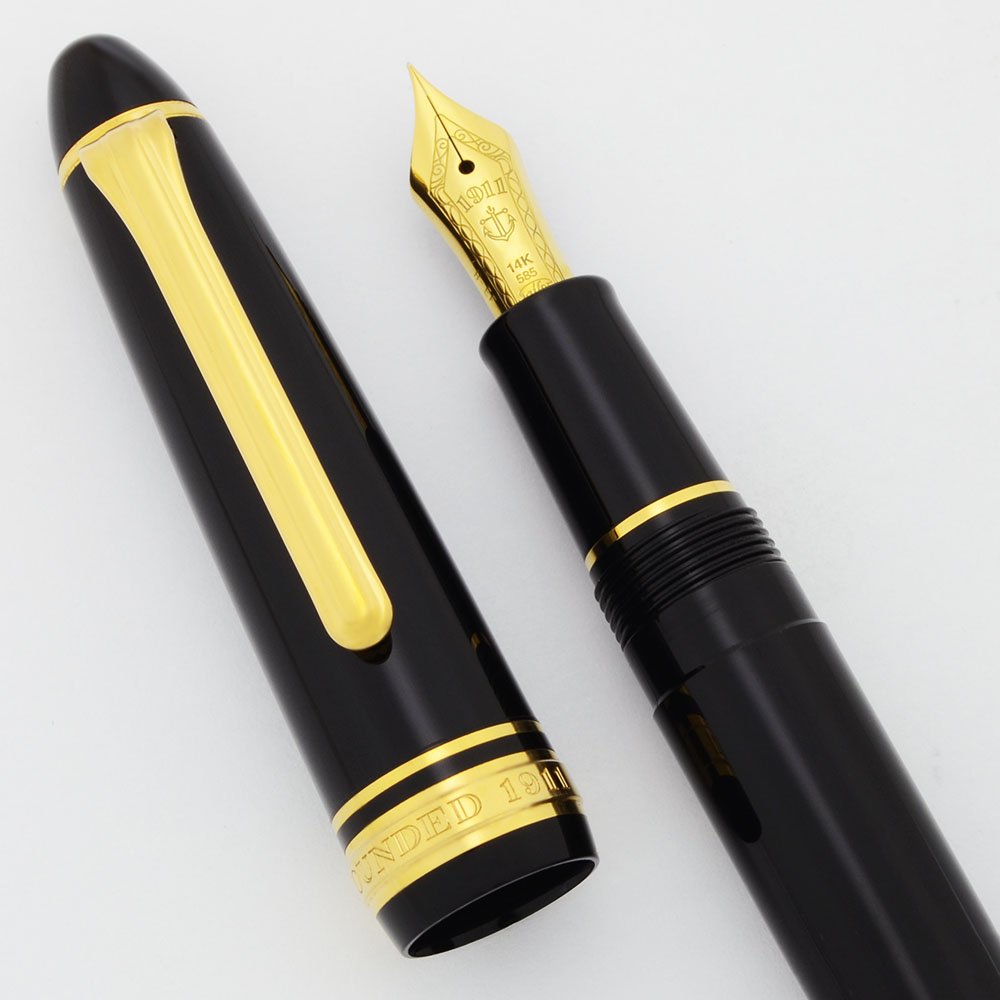 Sailor 1911 Fountain Pen - Standard Size, Black, 14k H-EF Nib